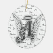 Angel Wings met positieve woorden Monogram A Keramisch Ornament (Links)
