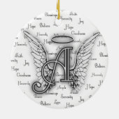 Angel Wings met positieve woorden Monogram A Keramisch Ornament (Achterkant)