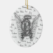 Angel Wings met positieve woorden Monogram B Keramisch Ornament (Rechts)
