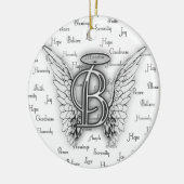 Angel Wings met positieve woorden Monogram B Keramisch Ornament (Links)
