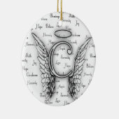 Angel Wings met positieve woorden Monogram C Keramisch Ornament (Rechts)