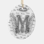 Angel Wings met positieve woorden Monogram L Keramisch Ornament (Rechts)