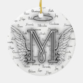 Angel Wings met positieve woorden Monogram L Keramisch Ornament (Achterkant)