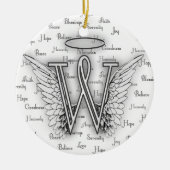 Angel Wings met positieve woorden Monogram W Keramisch Ornament (Voorkant)