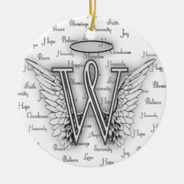 Angel Wings met positieve woorden Monogram W Keramisch Ornament