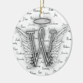 Angel Wings met positieve woorden Monogram W Keramisch Ornament (Links)
