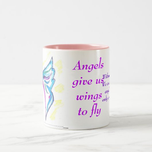 Angel wings-mok tweekleurige koffiemok (Center)