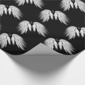 ANGEL WINGS Monogram Black Cadeaupapier (Hoek)