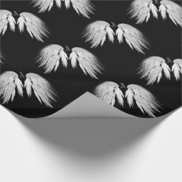 ANGEL WINGS Monogram Black Cadeaupapier