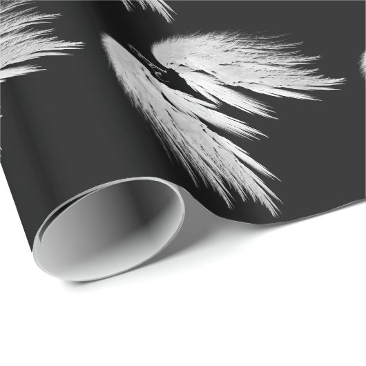 ANGEL WINGS Monogram Black Cadeaupapier (Rol Hoek)