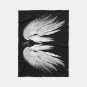 ANGEL WINGS Monogram Black Fleece Deken (Voorkant)