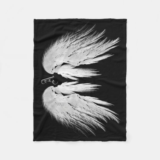 ANGEL WINGS Monogram Black Fleece Deken (Voorkant)