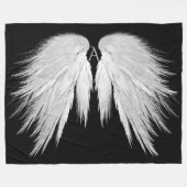 ANGEL WINGS Monogram Black Fleece Deken (Voorkant (Horizontaal))