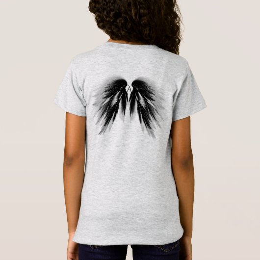 ANGEL WINGS Monogram Black Grey T-shirt (Achterkant)