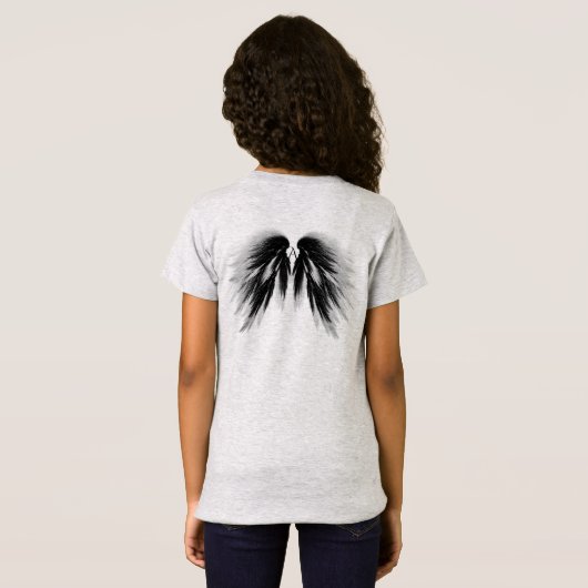 ANGEL WINGS Monogram Black Grey T-shirt (Achterkant volledig)