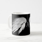 ANGEL WINGS Monogram Black Koffiemok (Voorkant links)