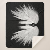 ANGEL WINGS Monogram Black Sherpa Deken (Voorkant)