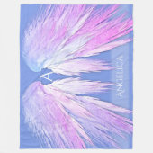 ANGEL WINGS Monogram Dreamweaver Pink Soft Blue Fleece Deken (Voorkant)