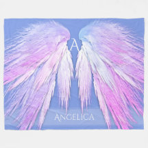 ANGEL WINGS Monogram Dreamweaver Pink Soft Blue