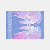 ANGEL WINGS Monogram Dreamweaver Pink Soft Blue Fleece Deken (Voorkant (Horizontaal))