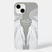 ANGEL WINGS Monogram Elegant Grey Case-Mate iPhone Case (Achterkant)