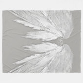 ANGEL WINGS Monogram Elegant Grey Fleece Deken (Voorkant (Horizontaal))