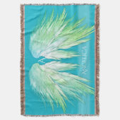 ANGEL WINGS Monogram Name Fresh Ombre Deken (Voorkant Verticaal)