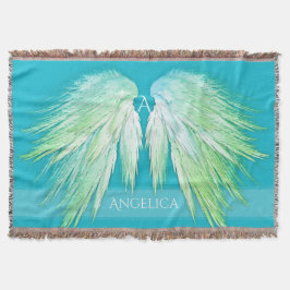ANGEL WINGS Monogram Name Fresh Ombre Deken