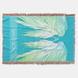ANGEL WINGS Monogram Name Fresh Ombre Deken
