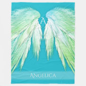 ANGEL WINGS Monogram Name Fresh Ombre Fleece Deken (Voorkant)