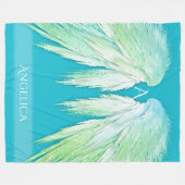 ANGEL WINGS Monogram Name Fresh Ombre Fleece Deken (Voorkant (Horizontaal))