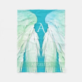 ANGEL WINGS Monogram Name Fresh Ombre Fleece Deken (Voorkant)