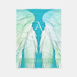 ANGEL WINGS Monogram Name Fresh Ombre Fleece Deken
