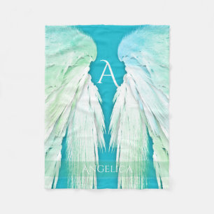 ANGEL WINGS Monogram Name Fresh Ombre Fleece Deken