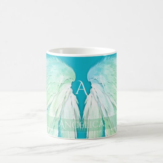 ANGEL WINGS Monogram Name Fresh Ombre Koffiemok (Center)