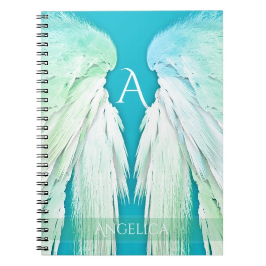 ANGEL WINGS Monogram Name Fresh Ombre Notitieboek (Voorkant)