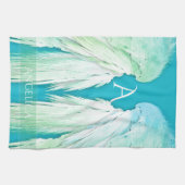ANGEL WINGS Monogram Name Fresh Ombre Theedoek (Horizontaal)