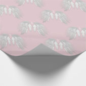 ANGEL WINGS Monogram roze Cadeaupapier (Hoek)