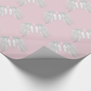 ANGEL WINGS Monogram roze Cadeaupapier