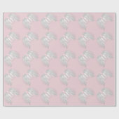 ANGEL WINGS Monogram roze Cadeaupapier (Vlak)