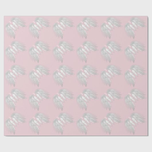 ANGEL WINGS Monogram roze Cadeaupapier (Vlak)