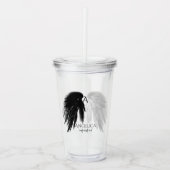 ANGEL WINGS Monogram 'slechts half kwaad' Fungeren Acryl Drinkbeker (Voorkant)