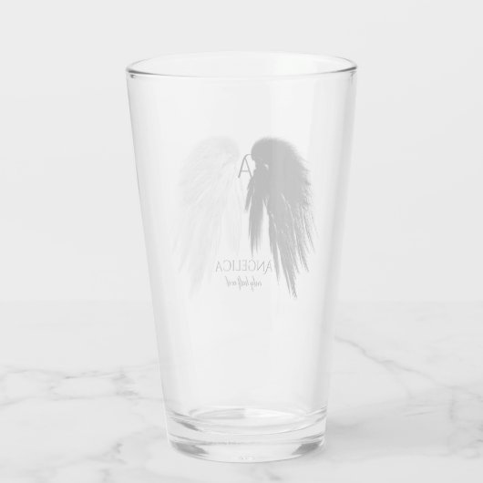 ANGEL WINGS Monogram 'slechts half kwaad' Fungeren Glas (Achterkant)