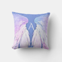 ANGEL WINGS Monogram Soft Blue Pink Dreamweaver
