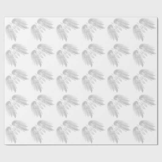 ANGEL WINGS Monogram White Cadeaupapier (Vlak)