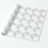 ANGEL WINGS Monogram White Cadeaupapier (Uitgerold)