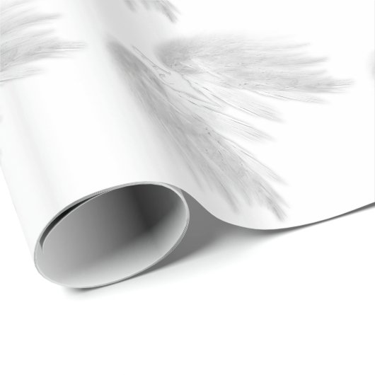 ANGEL WINGS Monogram White Cadeaupapier (Rol Hoek)