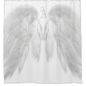 ANGEL WINGS Monogram White Douchegordijn (Voorkant)