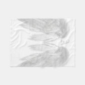ANGEL WINGS Monogram White Fleece Deken (Voorkant (Horizontaal))