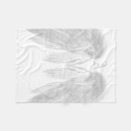 ANGEL WINGS Monogram White Fleece Deken (Voorkant (Horizontaal))